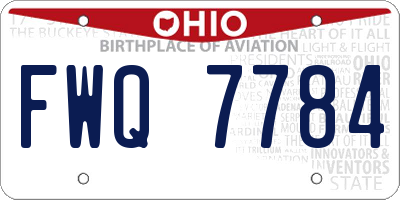 OH license plate FWQ7784