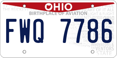 OH license plate FWQ7786