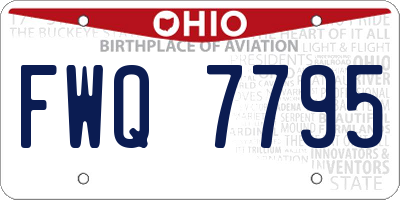 OH license plate FWQ7795