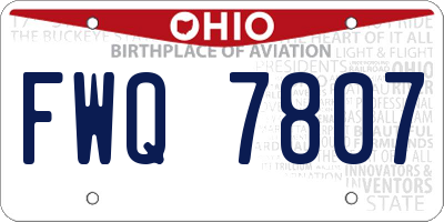 OH license plate FWQ7807