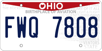 OH license plate FWQ7808
