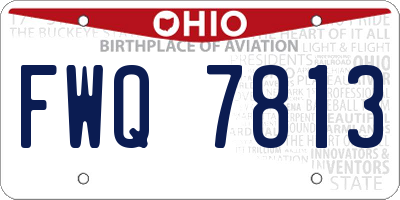 OH license plate FWQ7813