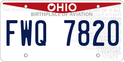 OH license plate FWQ7820