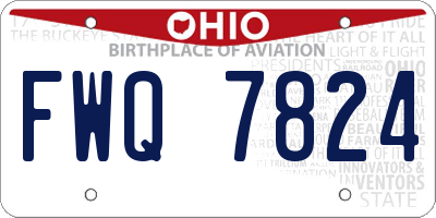 OH license plate FWQ7824