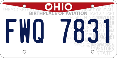 OH license plate FWQ7831