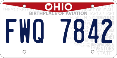 OH license plate FWQ7842
