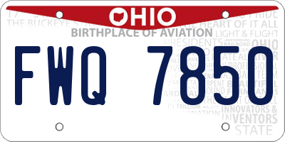 OH license plate FWQ7850