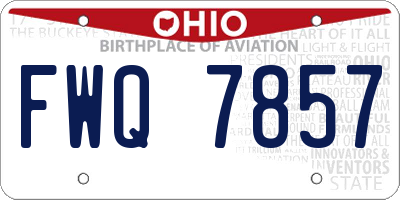 OH license plate FWQ7857