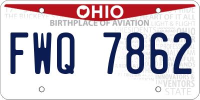 OH license plate FWQ7862