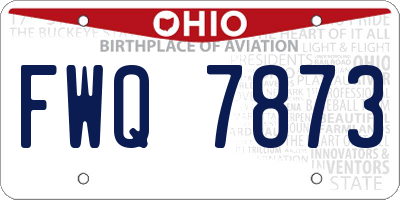 OH license plate FWQ7873