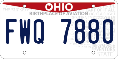 OH license plate FWQ7880