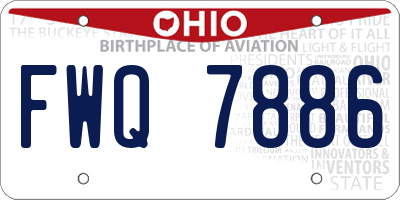 OH license plate FWQ7886