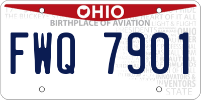 OH license plate FWQ7901
