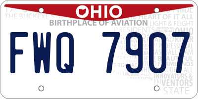 OH license plate FWQ7907