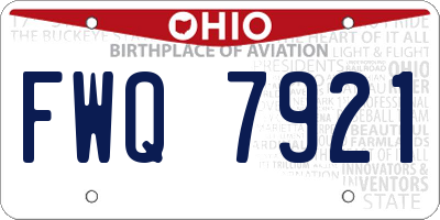 OH license plate FWQ7921