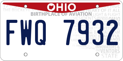 OH license plate FWQ7932