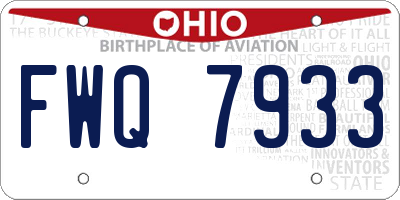 OH license plate FWQ7933