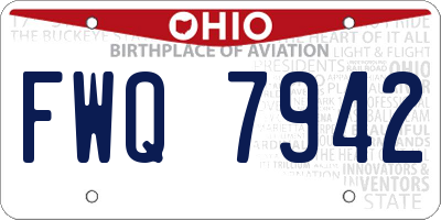 OH license plate FWQ7942
