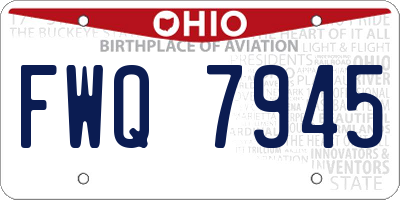 OH license plate FWQ7945