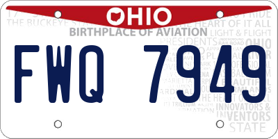 OH license plate FWQ7949