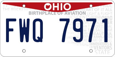OH license plate FWQ7971