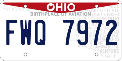OH license plate FWQ7972
