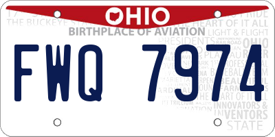 OH license plate FWQ7974