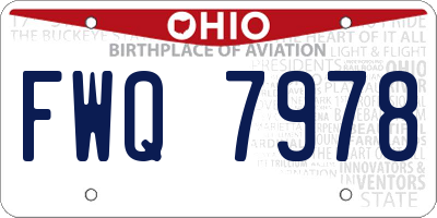 OH license plate FWQ7978