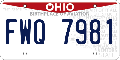 OH license plate FWQ7981