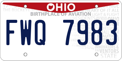 OH license plate FWQ7983