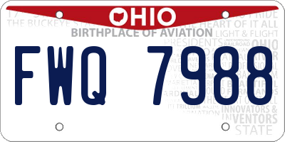 OH license plate FWQ7988