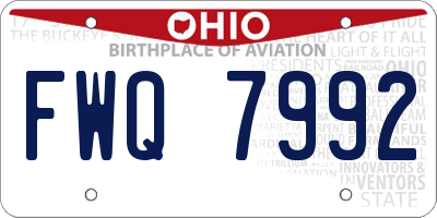 OH license plate FWQ7992