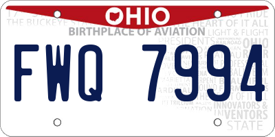 OH license plate FWQ7994