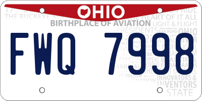 OH license plate FWQ7998