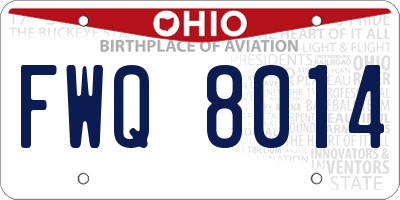 OH license plate FWQ8014