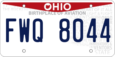 OH license plate FWQ8044