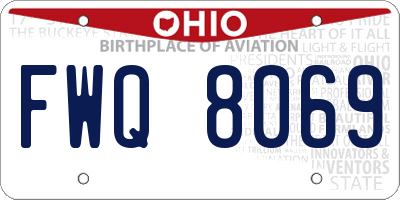 OH license plate FWQ8069