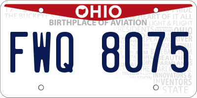 OH license plate FWQ8075