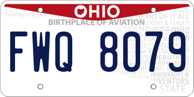 OH license plate FWQ8079