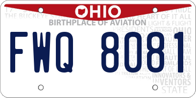 OH license plate FWQ8081