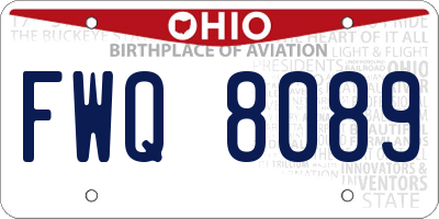 OH license plate FWQ8089
