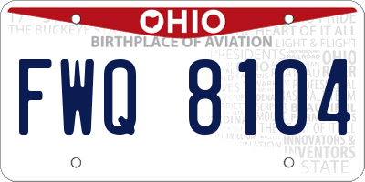 OH license plate FWQ8104