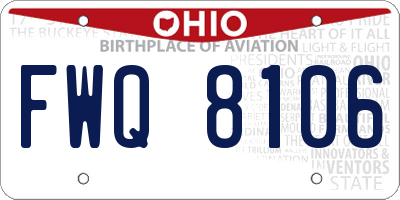 OH license plate FWQ8106