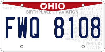 OH license plate FWQ8108