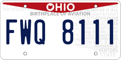 OH license plate FWQ8111
