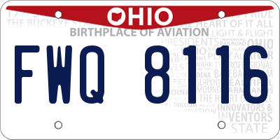 OH license plate FWQ8116