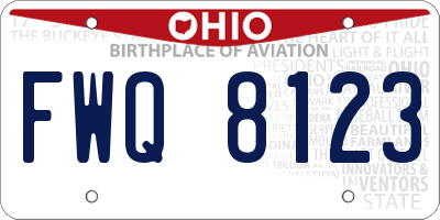 OH license plate FWQ8123
