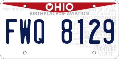 OH license plate FWQ8129