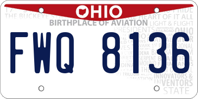 OH license plate FWQ8136