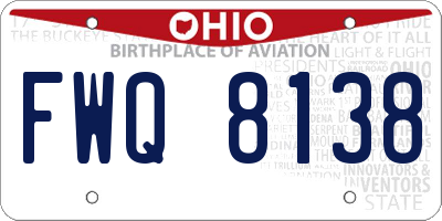 OH license plate FWQ8138